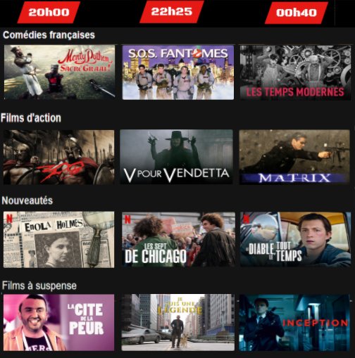 Bonsoir !
Nous vous attendons ce soir à partir de 20h, pour la première soirée de cette nouvelle année : soirée Netflix !  
Seul prérequis : posséder un compte Netflix (ou être un parasite 😉).
Voici le programme de cette soirée ! 
En espérant vous voir nombreux sur Discord 😁