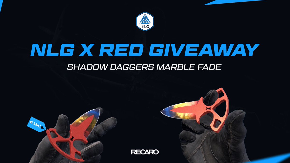 ⚡️⚡️⚡️NLG x red GIVEAWAY⚡️⚡️⚡️

As a small thank you for all the support, we give away these beautiful Shadow Daggers Marble Fade FN! [150$]🥳

How to win:
~ Follow <a href="/no_limit_gg/">No Limit Gaming</a> &amp; @redcsgod ♠️
~ Retweet this Tweet
~ Tag 2 Friends in the comments

Ends on the 24.01

GL everyone!😊