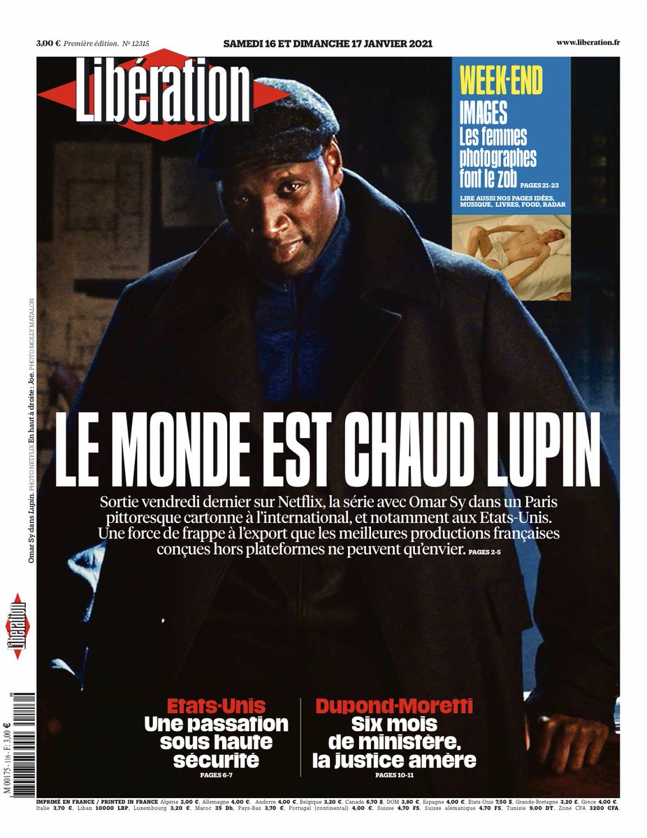 JFGuyot's tweet photo. #une @libe #RevueDePresse #Lupin @NetflixFR https://t.co/60LfoIzi0J