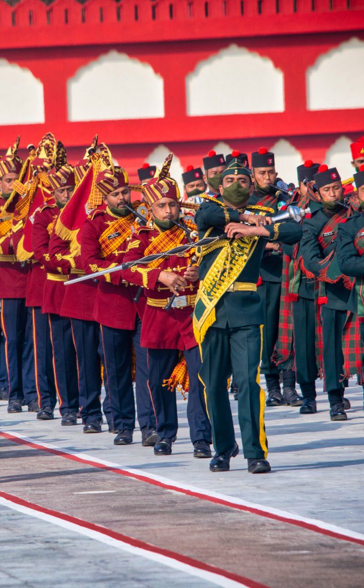 Smart contingents marching past during the Army Day Parade today