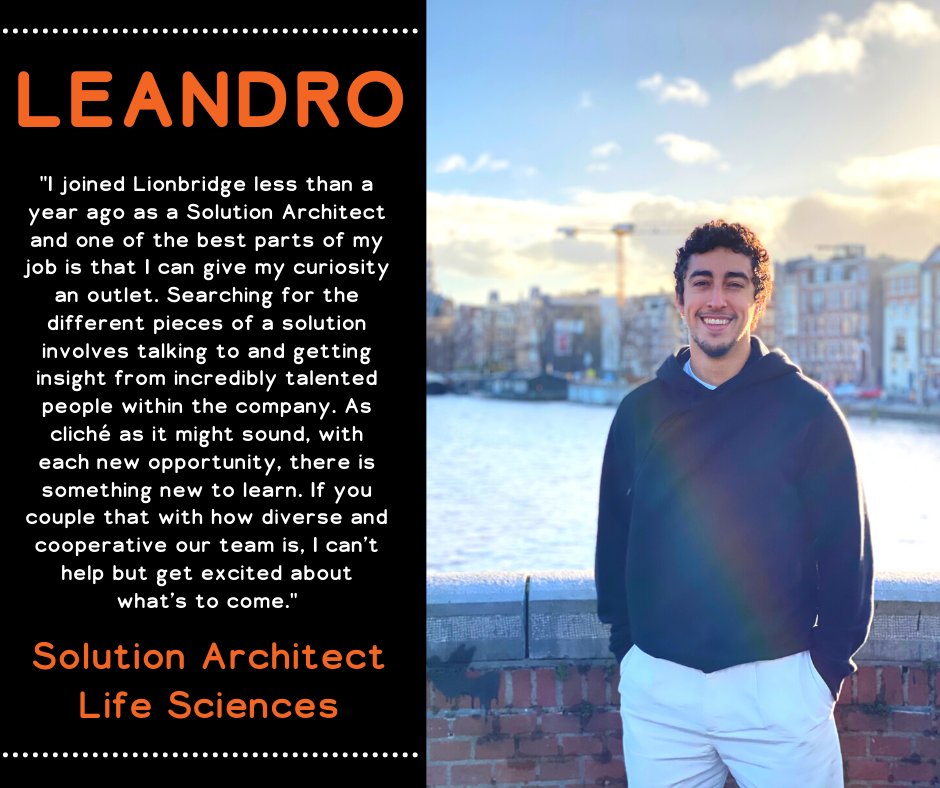 The best part of Lionbridge for Leandro? #Curiousity and #Diversity! What's your favorite part of the pride? 

#lifeatlionbridge #lifescienes