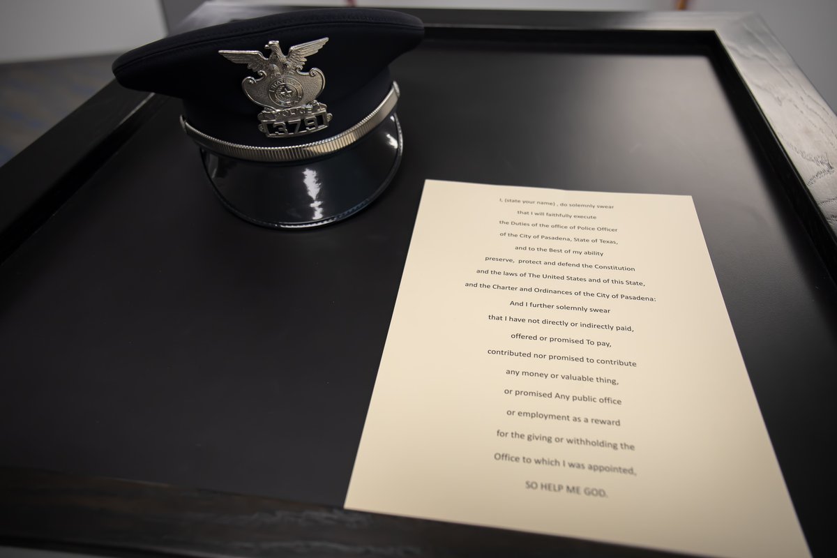 PasadenaPDTX's tweet image. This morning the Pasadena Police Department's 78th Basic Academy was sworn in by Chief of Police Josh Bruegger. Later this evening, they will be recognized in a graduation ceremony attended by their friends and family. #Class78 #PasadenaPDTX