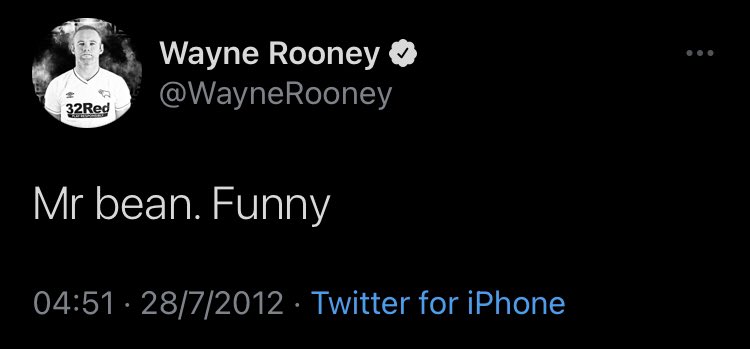 When Rooney expressed his love for Mr Bean in the simplest of ways
