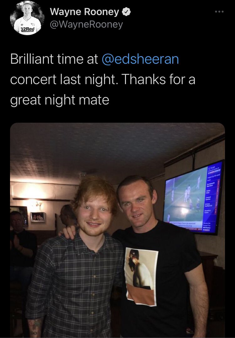 When Rooney was delighted to meet Ed Sheeran. Nothing funny about this he just looks very happy.