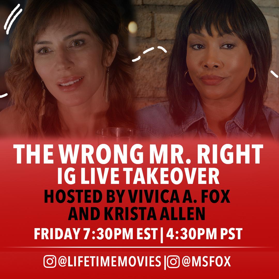 LMN's tweet photo. Another Instagram live conversation is coming your way! ๐ Don't miss all the fun that's to come with @KristaAllenXO and @MsVivicaFox TONIGHT at 7:30 PM ET right before the premiere of #TheWrongMrRight! #DeadlyResolutions https://t.co/ohE5TDOUEY
