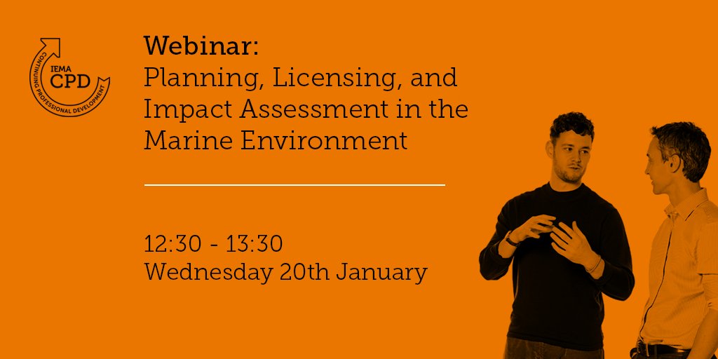 There's still time to book on our #ImpactAssessment webinar to discuss planning, licensing, &amp; #IA in the #marineenvironment &amp; emergent issues &amp; key trends in planning &amp; assessment with IEMA IA lead <a href="/Rufus_Howard/">Dr Rufus Howard</a> &amp; other leading practitioners. Book now: bit.ly/3s3JLEh