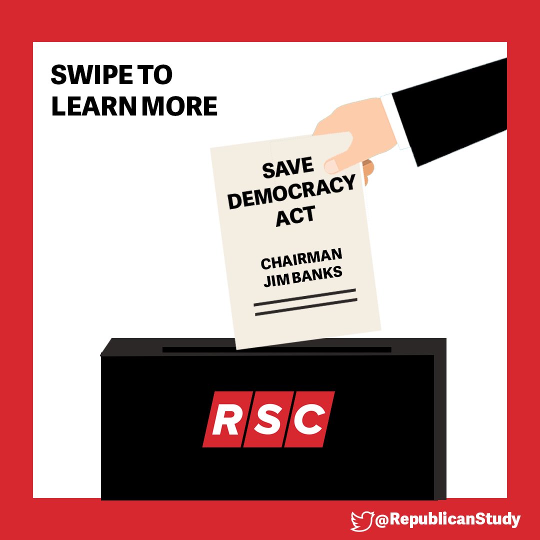 RepublicanStudy's tweet photo. The Save Democracy Act calls for common sense reforms including voter ID requirements, ballot counting transparency, and fair treatment of poll observers.

Learn more: https://t.co/KO5J03hGgR