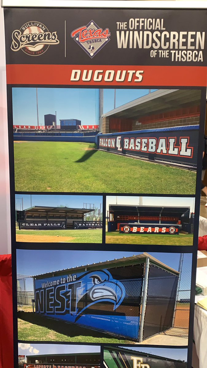Sullivan_360's tweet photo. More Winners @THSBCA Coaches!!! Coach Watson at Keller Central @dirtdiamonds9 and Coach Mickels at Decatur @Coach_Mickles you have both 🔥WON🔥a pair of Custom Dugout Fronts. Stop by booth 103 or email us at sullivanscreens@gmail.com to claim your prize https://t.co/1J69UPGZRX