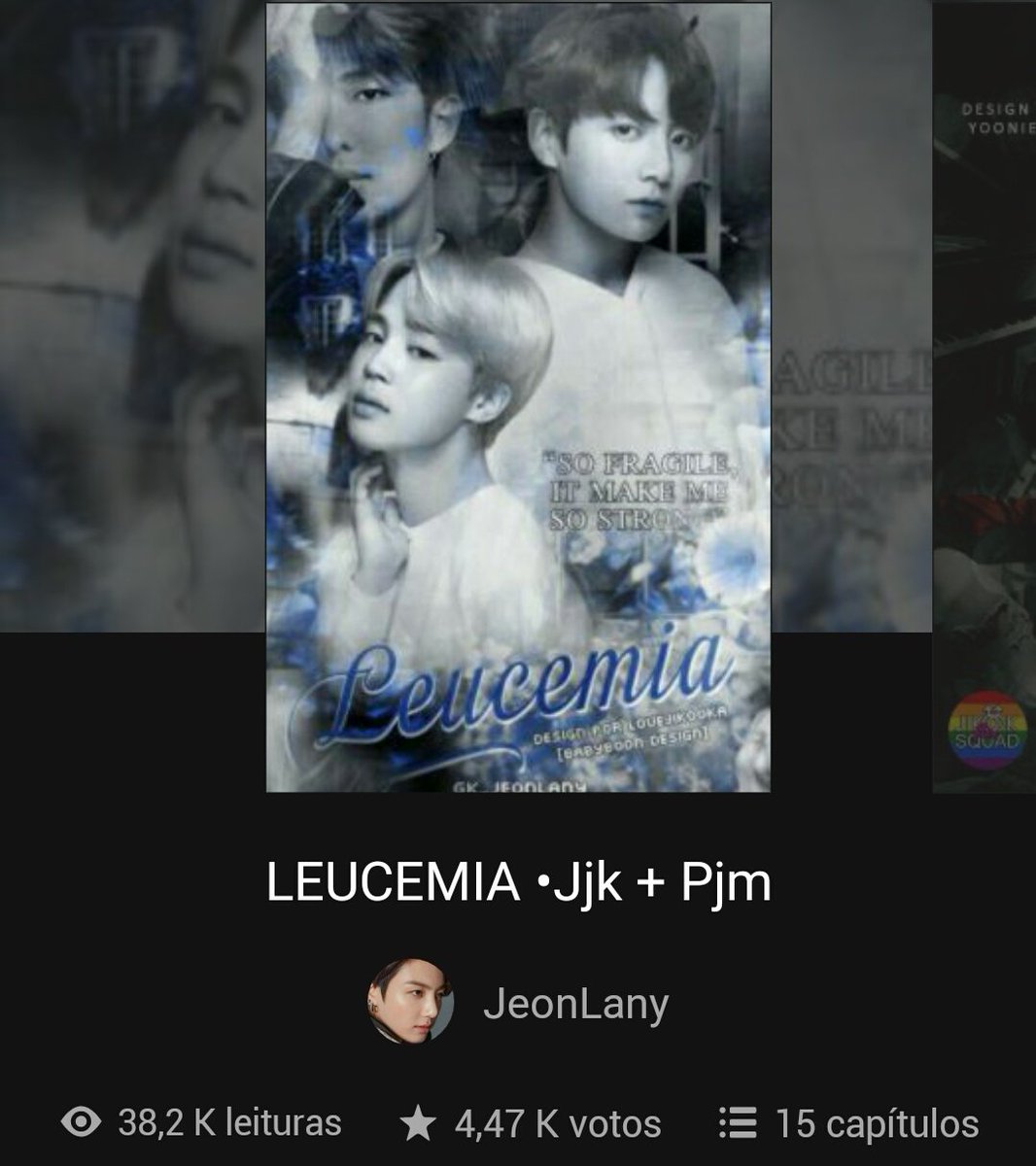 jikook_ps's tweet photo. 📌Leucemia📌

☀Autora: JeonLany (@gk_Jeonlany)
🌙Status: Concluída + Extra em Andamento
🌟Plataforma: Wattpad

⚠ Conteúdo sensível e 🔞 (eu acho que leve) https://t.co/MAj35m8kxj