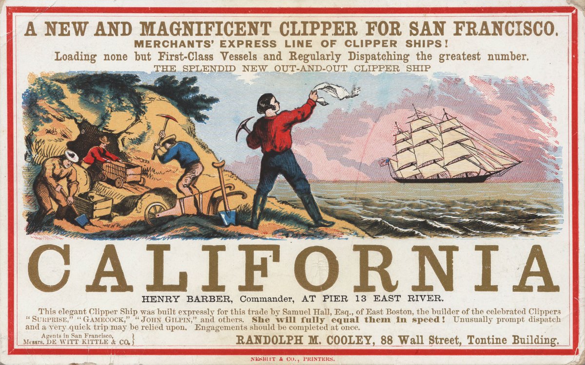 3/ The gold influx into the money supply system rejuvenated the country's economy giving statehood to California.The rise in population led to an expansion in various sectors, such as agriculture, ranching, and merchandising.