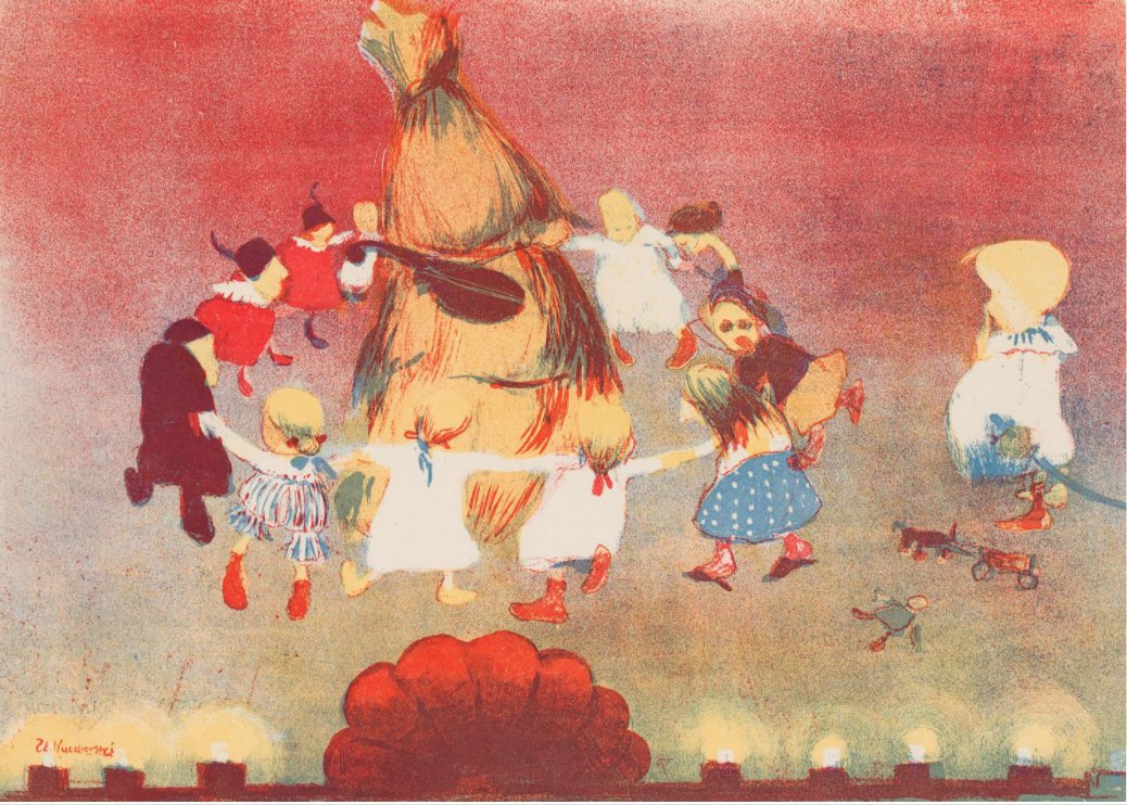 One apparition in Wesele is the Chochoł - Piles of mulch which induce the wedding party into a trance-like dance.The original title of his painting Chochoły (Dolls Dancing in Planty Park) tells you it's set near Wawel Castle. In 1904 the scene inspired Stanisław Kuczborski 13/