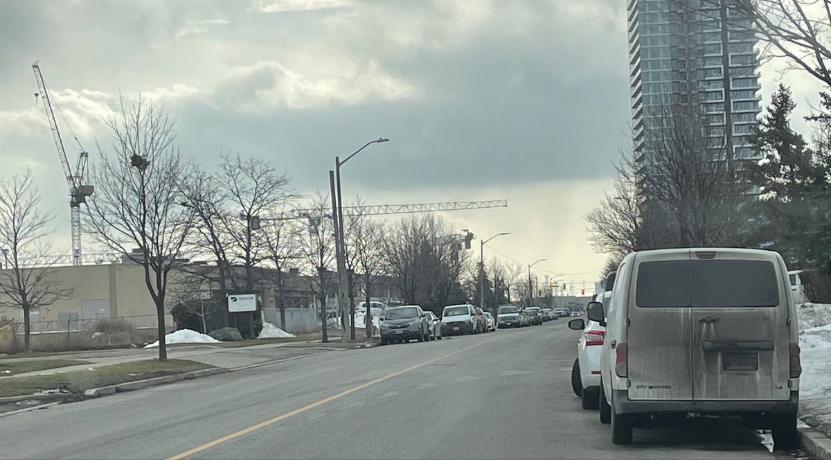 Ok. So these are individual businesses near the Vaughan subway. The line of cars? From construction workers at the new condos and overfill from parking lots