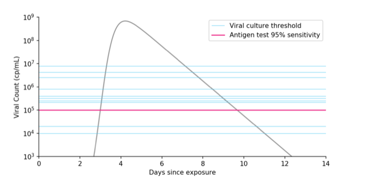 It is also important to note that CTs are not linear, and so what sounds like a small difference of a few numbers is actually on a log scale & so is huge difference. Good blog with a neat video on this here.15/ https://www.rapidtests.org/blog/antigen-tests-as-contagiousness-tests