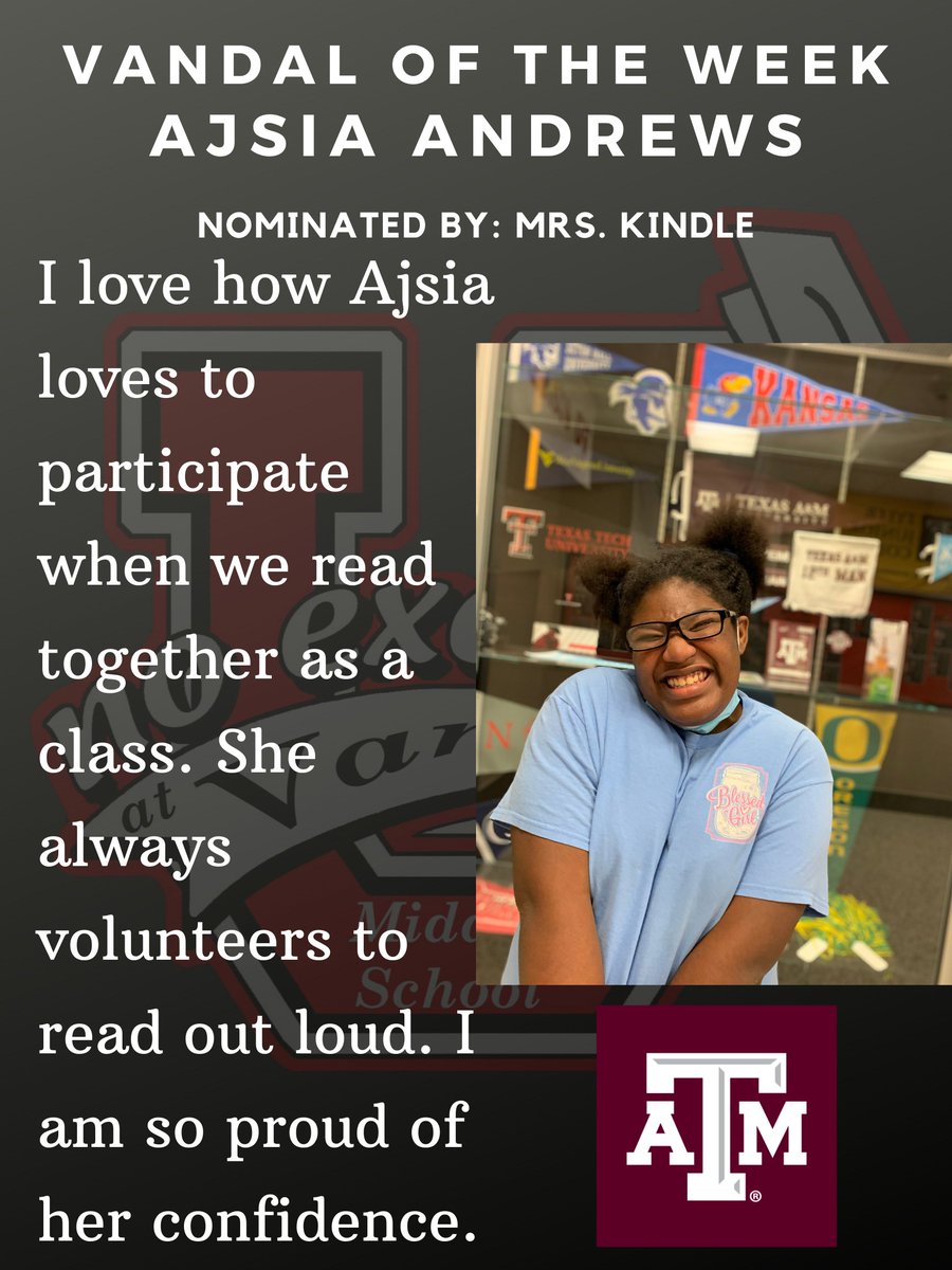 VanMiddleSchool's tweet photo. @TAMU https://t.co/FpUQQkboyu