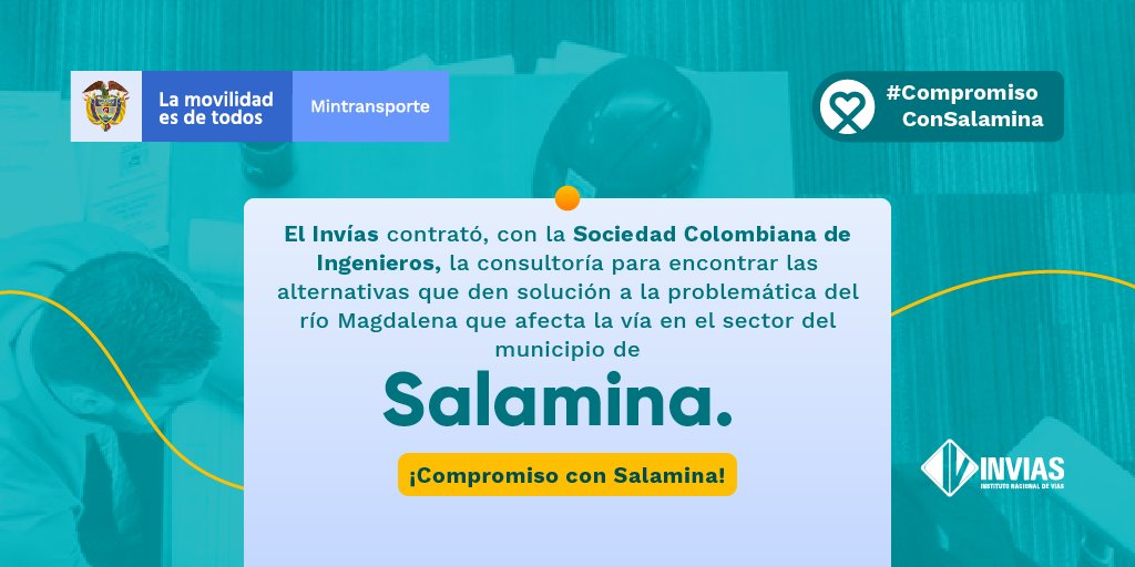 Cormagdalena's tweet image. #CompromisoConSalamina | Después de varios años, se trabaja para hacer realidad la solución definitiva a los embates del río Magdalena que afectan la vía entre #Salamina y #ElPiñón, en la costa norte colombiana.