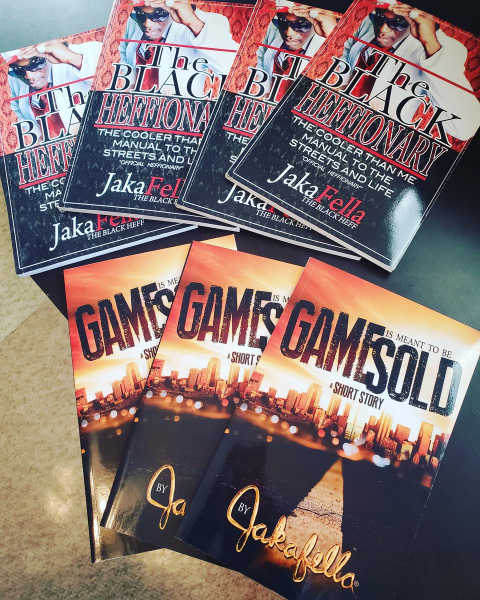 BlackHeffShow's tweet photo. You can order 1 or both of my books for $10 plus shipping directly from me just DM me. More books on the way. #authorjakafella #urbanfiction #books #goodreads #bookworm #bookwormlife #collectorsitem https://t.co/roS15Lxr9M