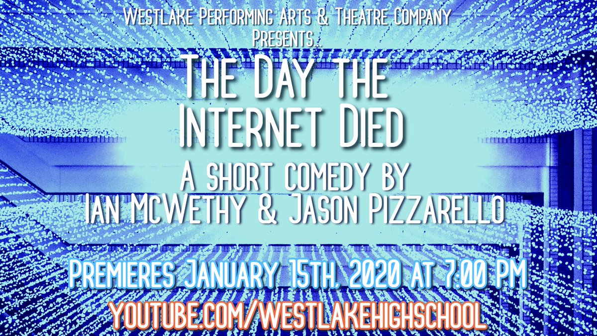 Don't miss our premiere tonight of our <a href="/Westlake_HS/">Westlake High School</a>  virtual winter play at 7:00!!  Check out the Westlake YouTube page or email bgrosbach@ccboe.com if you'd like a direct link. The show will also be available to watch online for the upcoming week!!