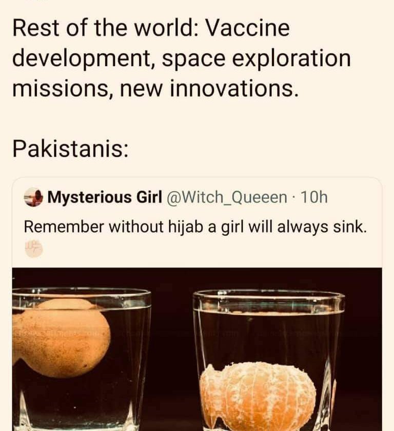 PaarasSattar's tweet photo. In today's episode of "What object a woman is?" 
We are Oranges 🙊 https://t.co/goR2z3TkYm