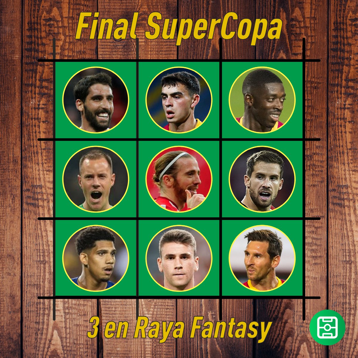MisterFantasyES's tweet photo. #Concurso 🎁 #MisterFantasy ⚽️

📣 3 en Raya #Fantasy #SuperCopa 🇪🇦 

1⃣ RT a esta publicación
2⃣ Dinos el TRIDENTE ➖ de la Final 🏆
3⃣ Consigue muchos likes con hashtag #MisterConcurso

🥇 300 © la respuesta con + likes
🥈 200 ©, el 2º
🥉 100 ©, el 3º

⏰ Límite: domingo, 21h! https://t.co/ePGF8kHYgt