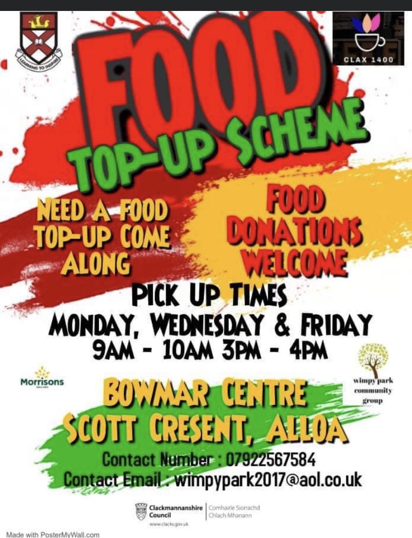 Parents &amp; families our Food Top-Up Scheme is STILL HERE TO HELP! We will be doing deliveries only due to current lockdown restrictions.

PLEASE call the number below if you would like any extra support during these tough times! 📞☎️❤ <a href="/AlloaAcademy/">Alloa Academy</a> <a href="/AlloaAcadPC/">AlloaAcadParents</a> <a href="/AlloaPupilSup/">Alloa Pupil Support</a>