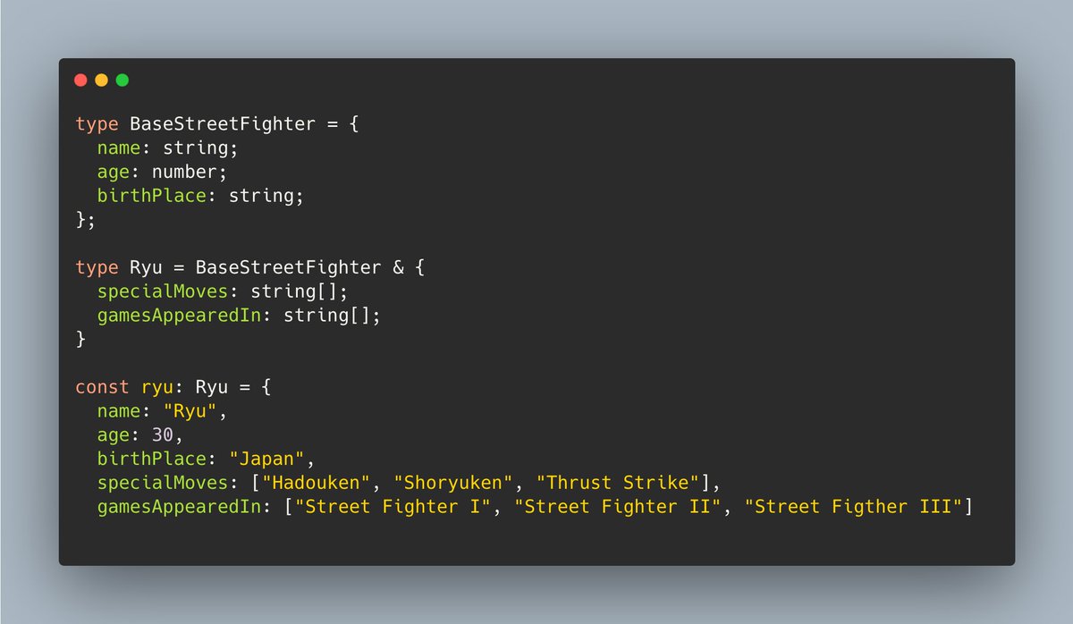 What if you wanted to combine properties from one type or interface into another? This is also possible for both! It is known as “type intersection” for types and the “extends” keyword for interfaces. I like using interfaces in this case as I feel it reads a bit cleaner.