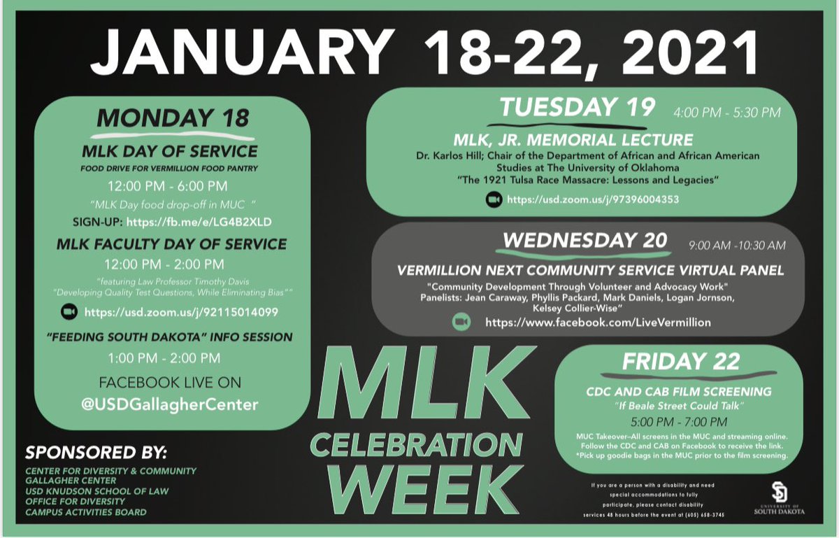 Make sure to join us next week to honor the legacy of Dr. Martin Luther King Jr. There will be many opportunities for everyone to get involved and learn how to put Dr. King’s principles in action!