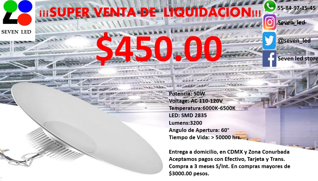 Gran liquidación en Highbay de 50W