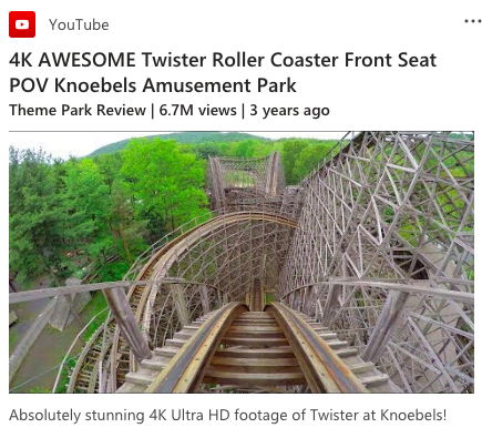 4K AWESOME Twister Roller Coaster Front Seat POV Knoebels Amusement Park 