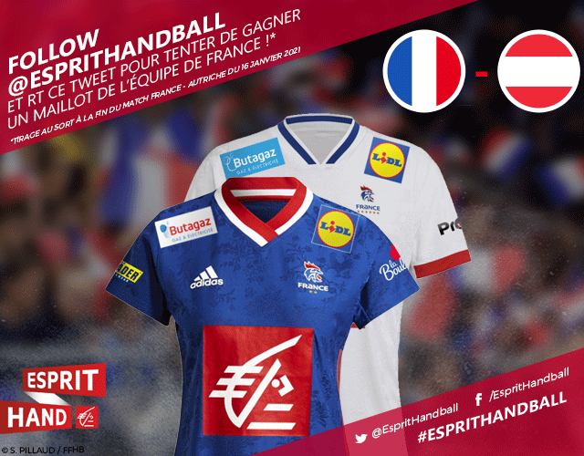 EspritHandball's tweet photo. #VousEtreUtile 
C'est parti !! 
Follow + RT pour tenter de gagner  un maillot de l'équipe de France 🇫🇷 à l'occasion du match #FRAAUT  😃
#EspritHandball https://t.co/JtvgD291tI
