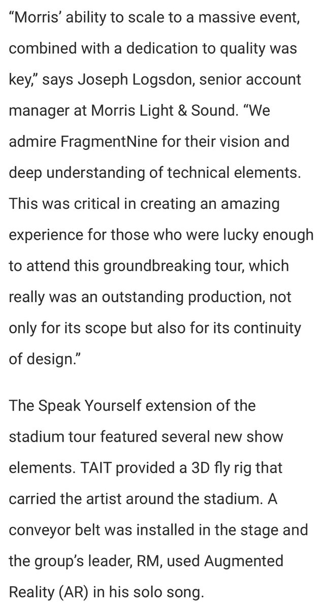 -“The massive data network contained 11 consoles w 24 switches & 22 nodes all working together for 132 universes”- “those who were lucky enough to attend this groundbreaking tour [it] rly was an outstanding production not only for its scope but also for its continuity of design”