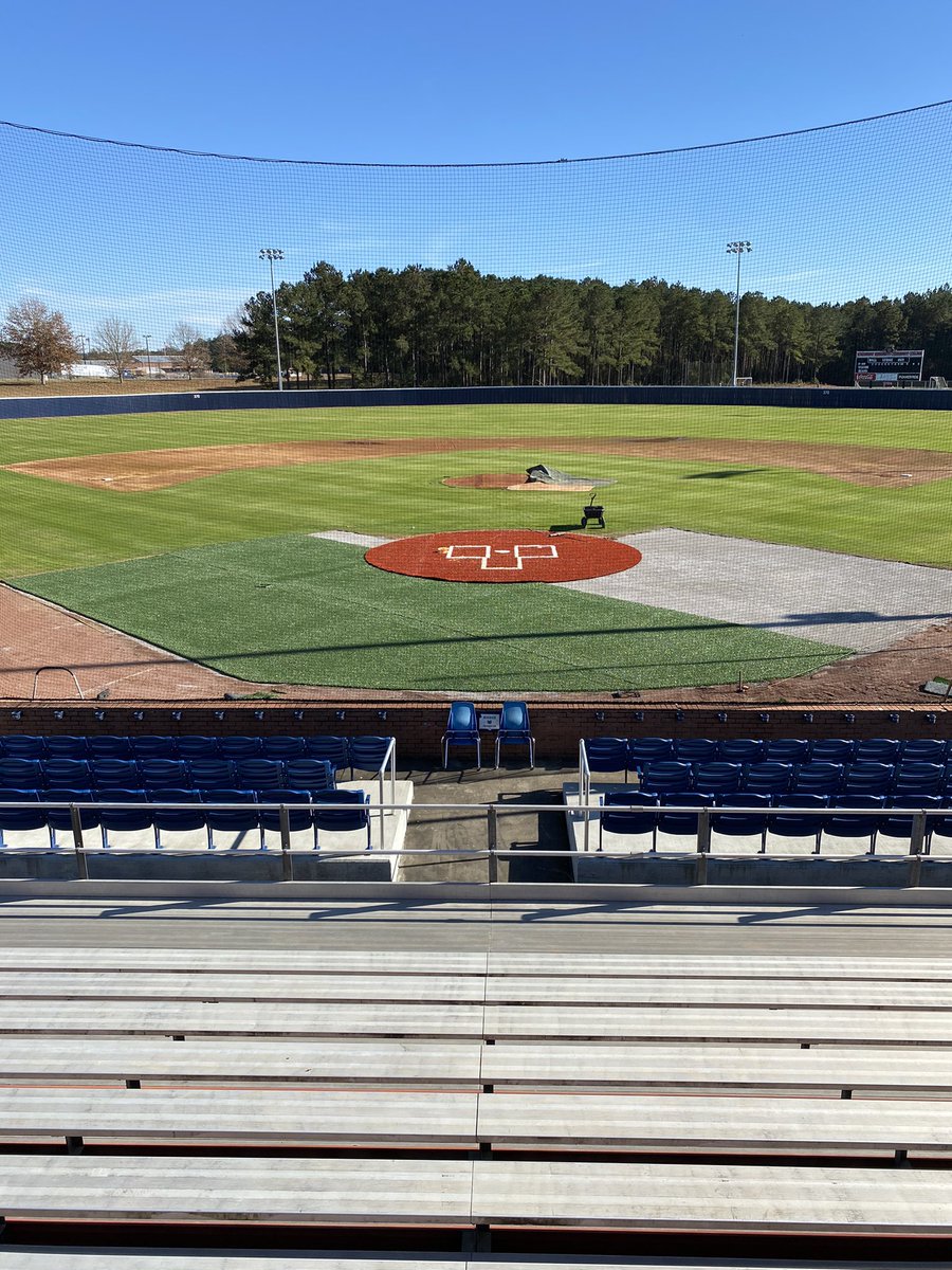 SportsContUltd's tweet photo. Here’s a look at a super halo and home plate area we did for the Baseball field at Southwest Mississippi Community College. We had a great time working with the guys at @SMCC_BB. Let us know if there’s something we can do for you! https://t.co/9aWcGATpxE