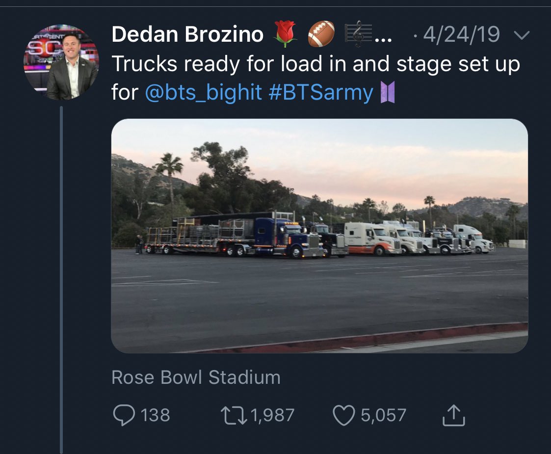 Reminds me of when  @BTS_twt Speak Yourself tour arrived in Brazil and how during the SY tour we learned a tiny bit about the logistics involved. 4 Boeing 747 cargo planes to transfer 375 TONS of sound and lighting equipment, 40 big rig truck.The amount of WORK that goes into +