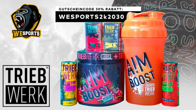 WeSports_Main's tweet photo. "Unbezahlte Werbung" Freunde des guten Geschmacks, unser Partner #triebwerk gönnt euch! Vom 15.1 - 24.1 gibt es 30 % satten Rabatt auf jede eurer Bestellungen.

WeSports Ranking
☝ Tropical
✌ Ice Tea Peach
🤟Blue Grenade
#BOOSTER #gamer #energy #rabatt #gönndir #aktion #aimboost https://t.co/zmjSa1miby