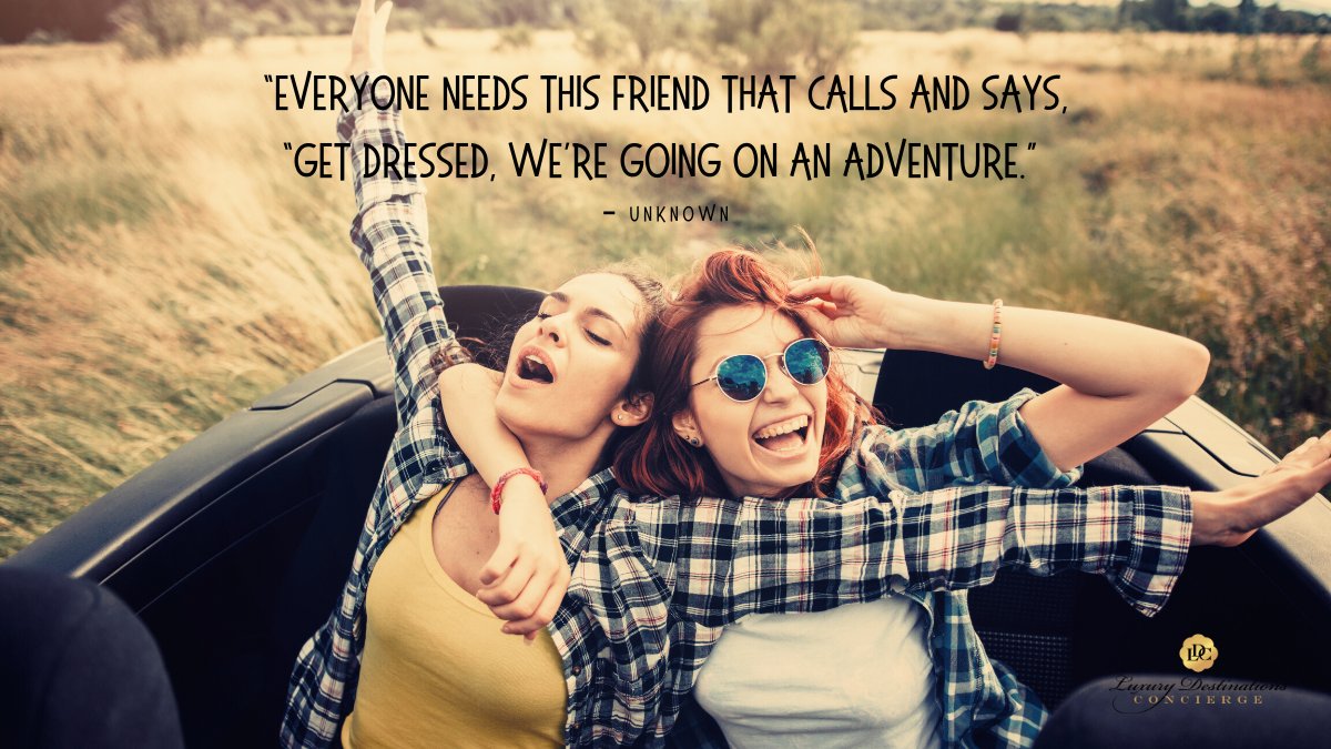 luxdesconcierge's tweet photo. “Everyone needs this friend that calls and says, “Get dressed, we’re going on an adventure.” – Unknown
#luxurydestinationsconcierge #luxurytravel #luxuryvacation #travelbuddy #adventure #travelquote https://t.co/D9fYqgzou0