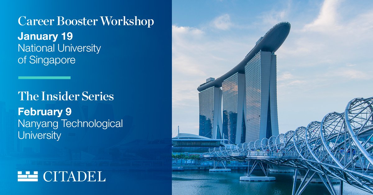 During our interactive workshops at the National University of Singapore and the Nanyang Technological University, students will learn about the evolving role of technology in our industry and how they can be positioned for a career at Citadel. on.citadel.com/3kpAT7o