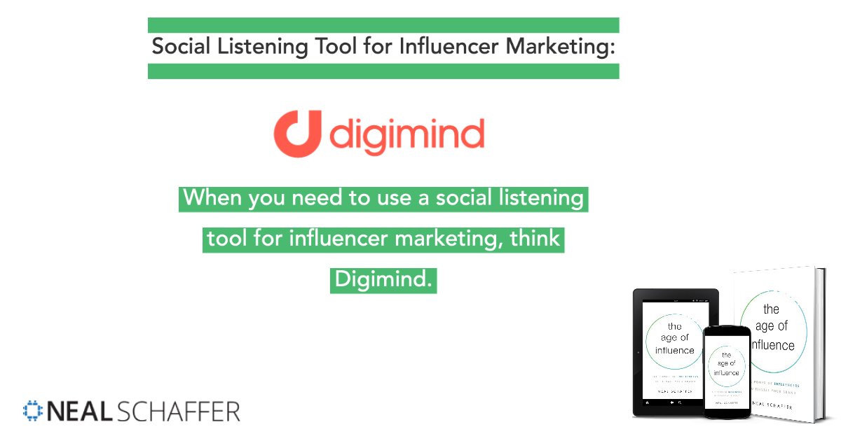 NealSchaffer's tweet photo. Social Listening Tool for Influencer Marketing:
@digimindci .
When you need to use a social listening tool for influencer marketing, think Digimind.
Read the entire book here: https://t.co/Z7Ozc8afGR
#influencermarketing #sociallistening #digimind https://t.co/qmIBkP1e3X