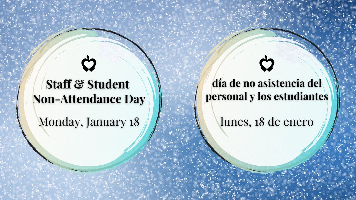 Reminder: Monday, January 18 is a non-attendance day for all students and staff. Have a fun and safe long weekend!