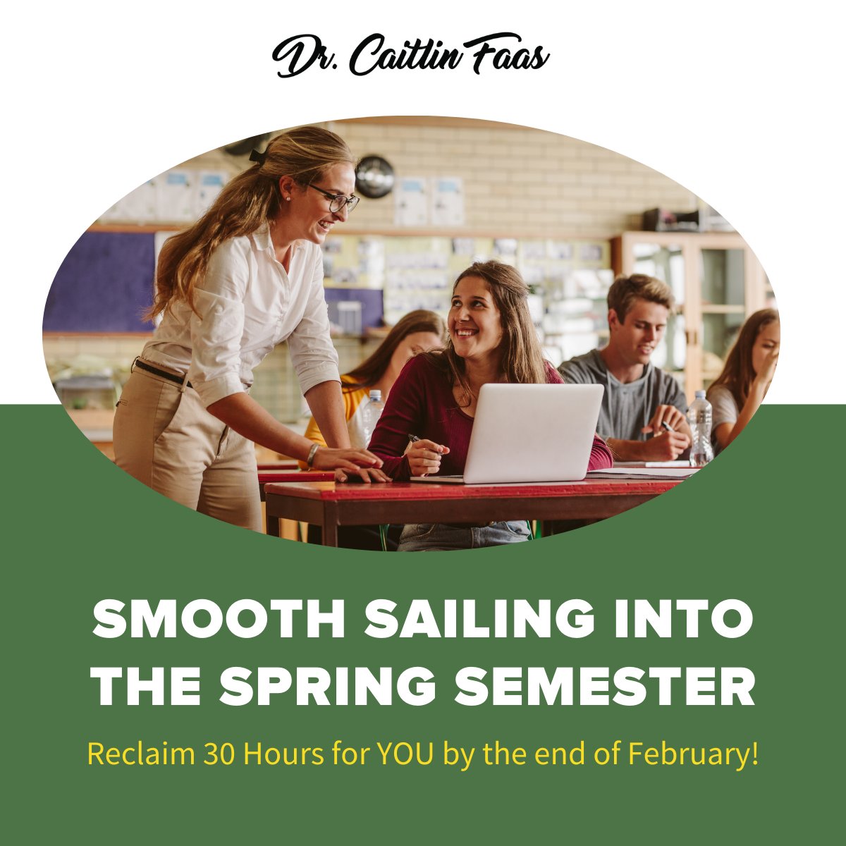 drcaitlinfaas's tweet image. Do you want to reclaim 30 hours by the end of February? 😲
Good news! You're exactly where you have to be. ✨
Why? 💭
Because next Tuesday, our Smooth Sailing into the Spring Semester #groupprogram starts its #journey.
Join us now: drcaitlinfaas.com/group-program
#limitedplaces 🙌