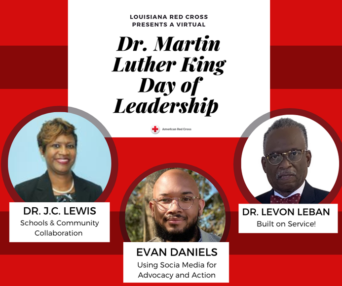 This year, it might be challenging to serve in your community on #MLKDay, but that doesn't mean you can't participate! Join <a href="/ARCLouisiana/">American Red Cross of Louisiana</a> for a virtual day of leadership &amp; learning. 

Learn more and register for the event by visiting: eventbrite.com/e/martin-luthe…