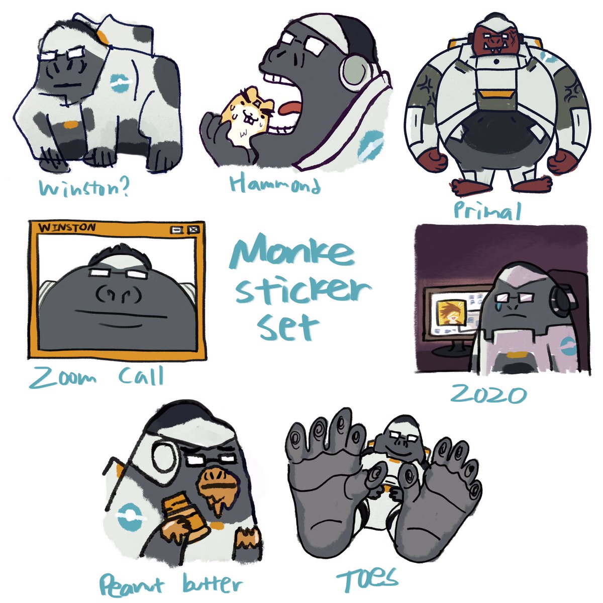 Monke...dropped. Stickers are now available on my etsy ?

https://t.co/Tw3tOXmWPW 