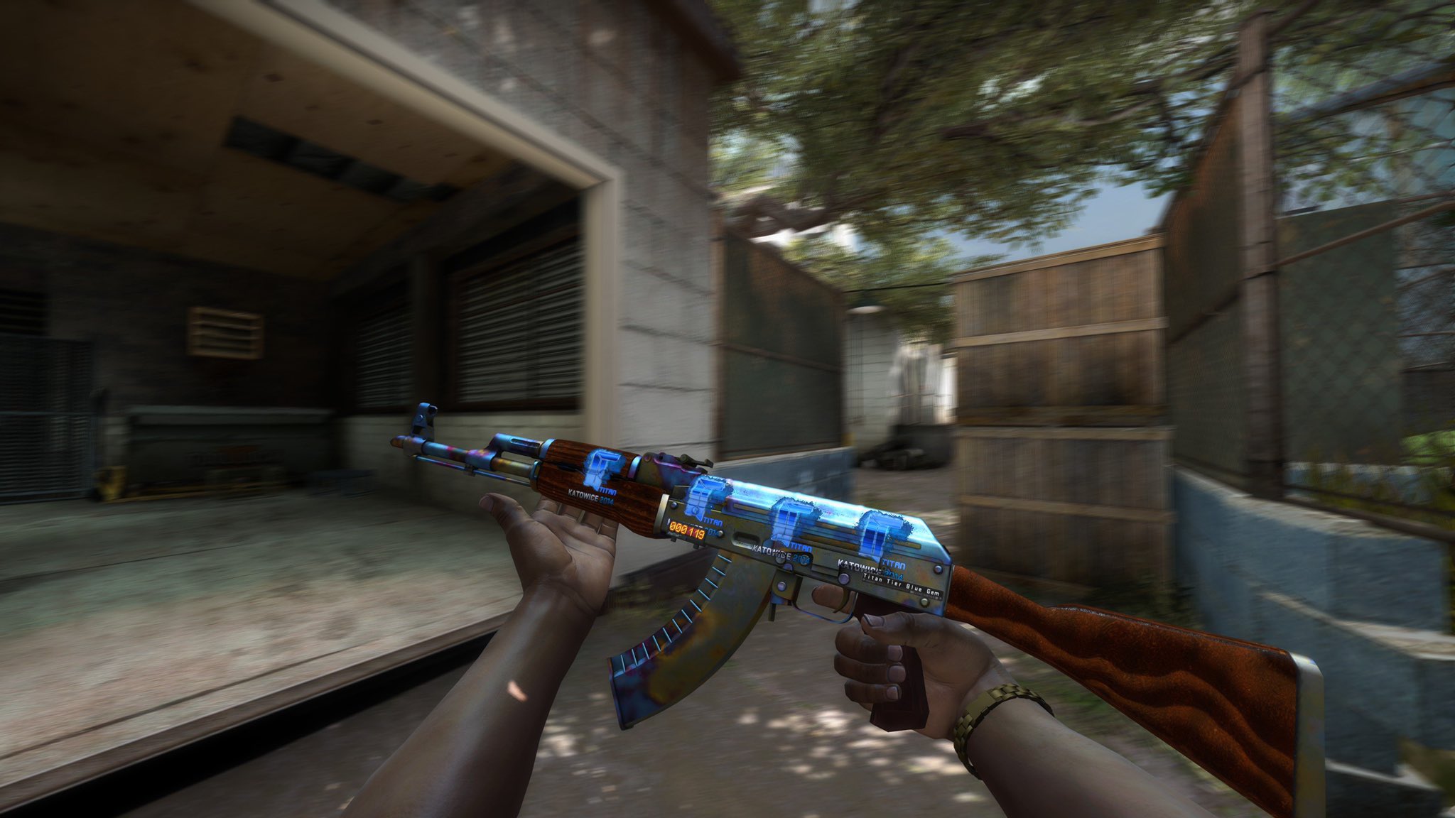 Stattrack Ak-47 | Case Hardened Blue Gem with 4x Titan Holos
