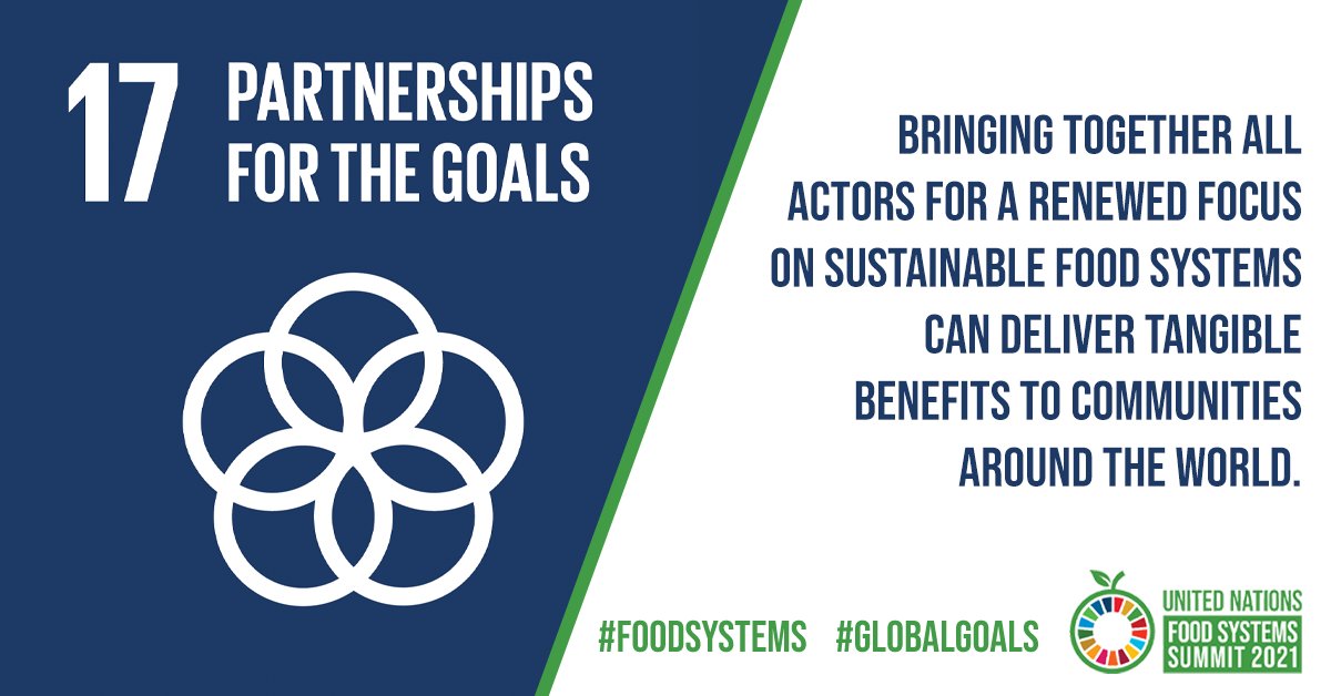 17 days are left in January – one for each of the <a href="/GlobalGoalsUN/">Global Goals</a>. #FoodSystems can support them all! 

How? 

Let’s start with #SDG17. Focusing on sustainable #FoodSystems can boost multi-level partnerships, interregional links &amp; South-South cooperation to help advance all #SDGs!