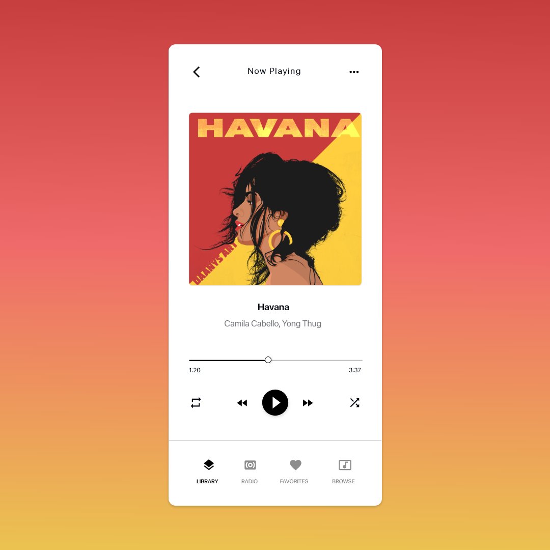MedAlivan91's tweet photo. Music player 🎵
#ui #uidesign
#userinterface #userexperience #ux #uiux #uxdesign #uxdesigner  #graphicdesigner #appdesign #websitedesign  #design  #uidesigners #userinterface #userinterfaces  #materialdesigners #designsystem #designstudios #adobexddesigner #dailyui #dailyui009 https://t.co/wI0HxGU6UW