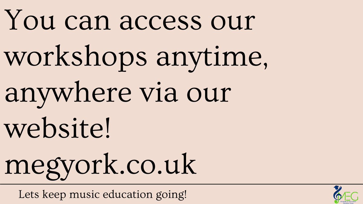 Just a reminder, you can access any of our online workshops on our website megyork.co.uk! Please do share our resources with any parent's homeschooling and let's keep music education going!