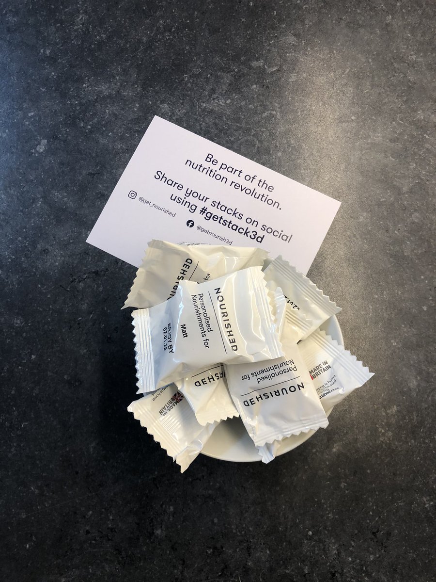 MattPerkins547's tweet photo. Starting 2021 with @get_nourished personalised vitamins #getstack3d to help with #21For21 and the arthritis. Looking forward to to seeing the effects of natural extract on helping my function. https://t.co/bXpq3mQBkZ