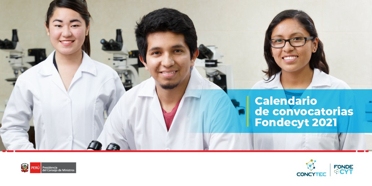 🔬🇵🇪 Con el fin de incentivar la investigación científica del país, el <a href="/ConcytecPeru/">Concytec Perú</a>, a través de su unidad ejecutora, el @FondecytPeru, dio a conocer el calendario de concursos para los meses de enero, febrero y marzo de 2021.

👩‍💻Descarga el calendario ➡️ bit.ly/2MZGMwy