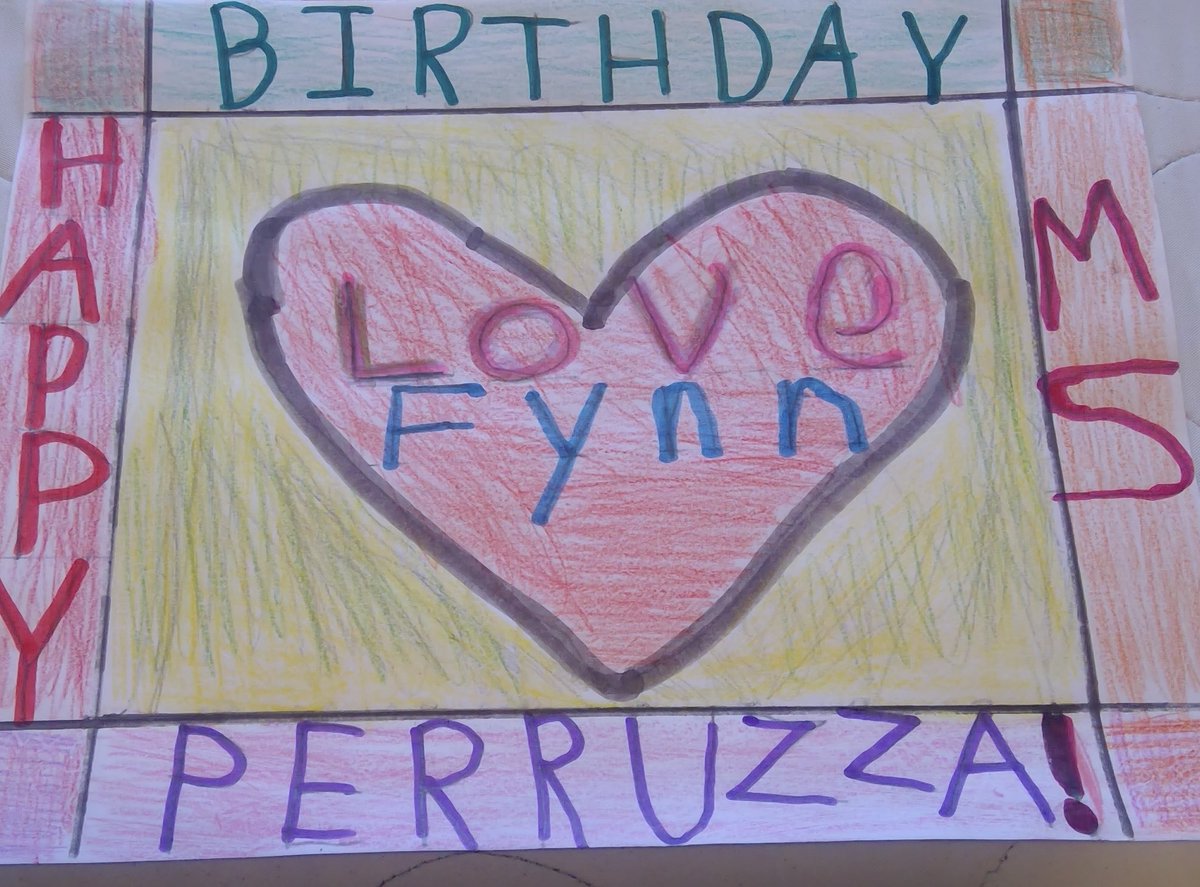 905teacher's tweet photo. Birthday Love from my #virtualstudents ... who says you can’t make a connection online eh #gradeone #DistanceLearning2021 #distancelearning @PeelSchools @BrianWFlemingPS @ETFOPeel https://t.co/w7i71WNtLs