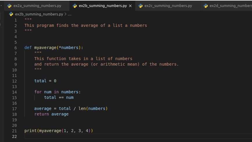 JohnJohnsonOkah's tweet photo. Day 43
Summing varieties
An additional exercise on summing, revisiting:
- arguments with a default value
- simple conditional statement
- error try-exception
#100DaysOfCode #python #pythonworkout #sum https://t.co/JvzfIqpHiw
