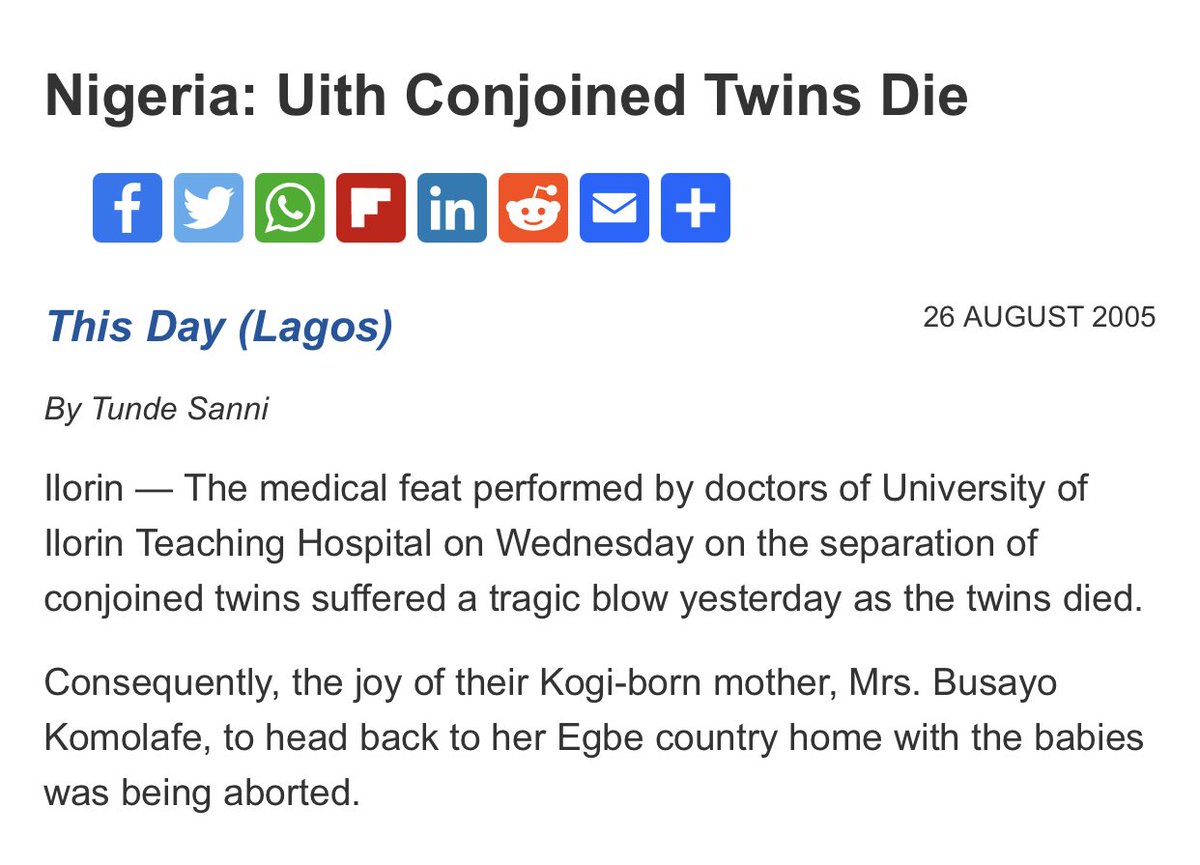 Part of why this is even more exciting is that the 1st time UITH attempted a separation of conjoined twins, fifteen years ago, the babies sadly died, after 14 hours. So it’s really gladdening to see that UITH haven’t given up, and that the ‘class of 2020’ are alive & doing well.