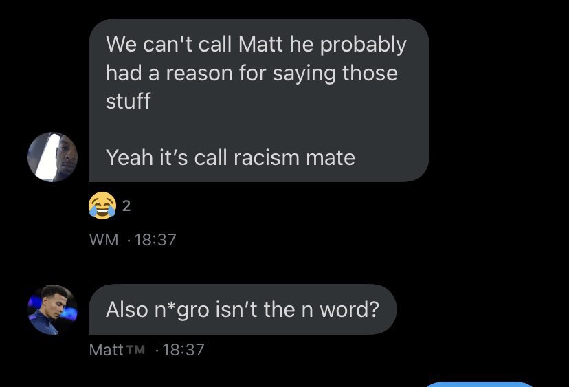 Gets called out for his racism but refuses to acknowledge any wrong doing